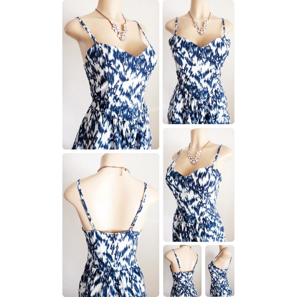Last☝️ Blue Sweetheart Bohemian Print Cute Romper - Picture 3 of 8